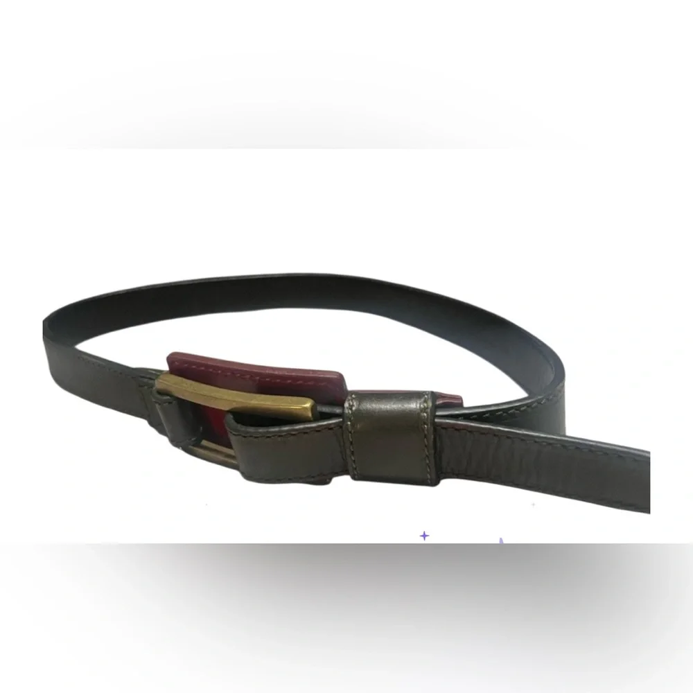 Carlisle vintage leather belt with gold buckle